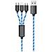 797315 Cavo Usb 1,5 M Usb B Usb C /micro-usb B /lightning Nero, Blu - Foto miniatura 1