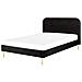 Letto Velluto Flayat 160 X 200 Cm Nero - Foto miniatura 2