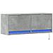 Mobile Tv A Parete Con Luci Led Grigio Cemento 100x31x35 Cm - Foto miniatura 3