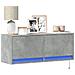 Mobile Tv A Parete Con Luci Led Grigio Cemento 100x31x35 Cm - Foto miniatura 1