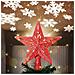 Puntale Proiettore LED per Albero di Natale Forma Stella Rosso Gioco di Luce - Foto miniatura 1