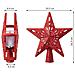 Puntale Proiettore LED per Albero di Natale Forma Stella Rosso Gioco di Luce - Foto miniatura 5