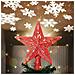 Puntale Proiettore LED per Albero di Natale Forma Stella Rosso Gioco di Luce - Foto miniatura 3