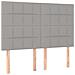 Letto a Molle Materasso e LED Grigio Chiaro 140x190 cm Tessuto - Foto miniatura 3