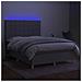 Letto a Molle Materasso e LED Grigio Chiaro 140x190 cm Tessuto - Foto miniatura 4
