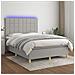 Letto a Molle Materasso e LED Grigio Chiaro 140x190 cm Tessuto - Foto miniatura 6