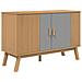 Credenza Olden Grigia E Marrone 114x43x73,5 Cm Massello Di Pino - Foto miniatura 2