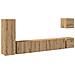 Set Mobile Tv 5 Pz Montato A Parete Rovere In Legno Multistrato - Foto miniatura 2