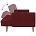 Divano Letto A 2 Posti Rosso Vino In Tessuto - Foto miniatura 6