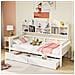 Divano Letto 90x200, Letto Per Bambini, Letto Per Ragazzi, Letto Singolo, Letto In Legno Massiccio, Bianco - Foto miniatura 1
