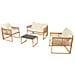 Turini Mobili Da Giardino 4 Posti Effetto Rattan Con Cuscini Bianchi - Foto miniatura 3