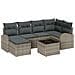 Set divani giardino 6 pezzi con cuscini Rattan Polyrattan nero, Divano giardino 2 posti con storage e cuscini Rattan Polyrattan grigio - Foto miniatura 1