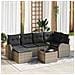 Set divani giardino 6 pezzi con cuscini Rattan Polyrattan nero, Divano giardino 2 posti con storage e cuscini Rattan Polyrattan grigio - Foto miniatura 2