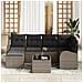Set divani giardino 6 pezzi con cuscini Rattan Polyrattan nero, Divano giardino 2 posti con storage e cuscini Rattan Polyrattan grigio - Foto miniatura 3