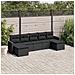 Set Divani da Giardino con Cuscini 7pz Nero Polyrattan - Foto miniatura 2