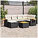 Set Divani da Giardino con Cuscini 7pz Nero Polyrattan - Foto miniatura 2