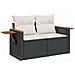 Set Divani da Giardino con Cuscini 7pz Nero Polyrattan - Foto miniatura 5