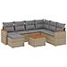 Set Divano da Giardino 8 pz con Cuscini Beige in Polyrattan - Foto miniatura 1