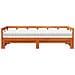 Divano Letto con Rotelle e Materasso Marrone Cera 80x200cm Pino - Foto miniatura 4