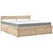 Giroletto Cassetti e Materasso 200x200 cm Legno Massello Pino - Foto miniatura 1