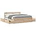 Giroletto Cassetti e Materasso 200x200 cm Legno Massello Pino - Foto miniatura 2