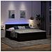 Struttura Letto Pouf con Materasso 160x200 cm in Tessuto - Foto miniatura 3