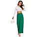 Pantaloni Da Donna A Vita Alta Gamba Larga Verde Xl - Foto miniatura 4