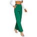 Pantaloni Da Donna A Vita Alta Gamba Larga Verde Xl - Foto miniatura 3