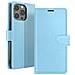 Custodia A Portafoglio Per Iphone 13 Pro Max Con Supporto E Linguetta Magnetica, Azzurro - Foto miniatura 1