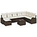 Set Divano da Giardino con cuscino 9 pcs Marrone Poly Rattan - Foto miniatura 1