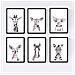 Set Di 6 Stampe Animali Bambini Con Gomma Da Masticare Zebra Maiale Giraffa Cervo Cervo Mucca Cavallo A4 Senza Cornice - Foto miniatura 1
