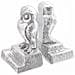 Fermalibri 2 pcs Argento 12 x 9 x 19 cm Alluminio - Foto miniatura 1