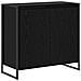 Mobile laterale Rovere Nero 79 x 36 x 75 cm Legno multistrato - Foto miniatura 1