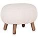 Poggiapiedi Savona In Pelliccia Sintetica Bianca Con Gambe Effetto Noce, 56×47 Cm - Foto miniatura 1