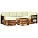 Set divano sezionale con cuscino 6 pcs Naturale e Crema - Foto miniatura 1