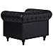 Poltrona Vintage In Ecopelle Nera Chesterfield Grande - Foto miniatura 16