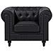 Poltrona Vintage In Ecopelle Nera Chesterfield Grande - Foto miniatura 5