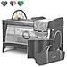 Flower 2 In 1 Lettino Da Viaggio Box Bambini Dalla Nascita Fino A 15 Kg Con Fasciatoio Portaoggetti Grigio - Foto miniatura 1