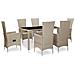 Set Da Pranzo Da Giardino 7 Pz Con Cuscini In Polyrattan Beige - Foto miniatura 1
