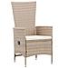 Set Da Pranzo Da Giardino 7 Pz Con Cuscini In Polyrattan Beige - Foto miniatura 5