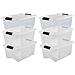 Set Di 6 Scatole Impilabili - Trasparente - 15 L - 39,5 X 29 X 18,6 Cm - Foto miniatura 1