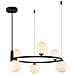Lampada A Sospensione Moderna Nera A 6 Luci Con Paralume Bianco, G9 - Foto miniatura 1