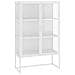 Credenza Alta Bianca 80x35x135 Cm Acciaio E Vetro Temperato - Foto miniatura 2