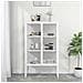 Credenza Alta Bianca 80x35x135 Cm Acciaio E Vetro Temperato - Foto miniatura 1