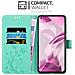 Custodia Compatibile Con Xiaomi Mi 11 Lite (4g / 5g) / 11 Lite Ne In Turchese Fiore - Coperchio Protettivo In Design Floreale Con Chiusura Magnetica, Funzione Stand E Slot Per Carte - Foto miniatura 2