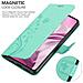 Custodia Compatibile Con Xiaomi Mi 11 Lite (4g / 5g) / 11 Lite Ne In Turchese Fiore - Coperchio Protettivo In Design Floreale Con Chiusura Magnetica, Funzione Stand E Slot Per Carte - Foto miniatura 4