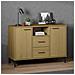 Credenza Gambe Metallo Marrone 113x40x77 Cm Legno Massello Oslo - Foto miniatura 1