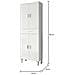 Armadio Multiuso Oxnard, Mobile Per Bagno O Lavanderia A 4 Ante E 1 Cassetto, Armadio Multiuso Portascarpe, 60x29h182 Cm, Bianco Lucido - Foto miniatura 3