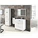 Armadio Multiuso Oxnard, Mobile Per Bagno O Lavanderia A 4 Ante E 1 Cassetto, Armadio Multiuso Portascarpe, 60x29h182 Cm, Bianco Lucido - Foto miniatura 4