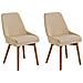 Set Di 2 Sedie Da Pranzo Tessuto Beige Melfort - Foto miniatura 3